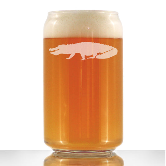 Alligator Beer Can Pint Glass - Unique Exotic Animal Gifts for Alligator Lovers - 16 Oz Glass
