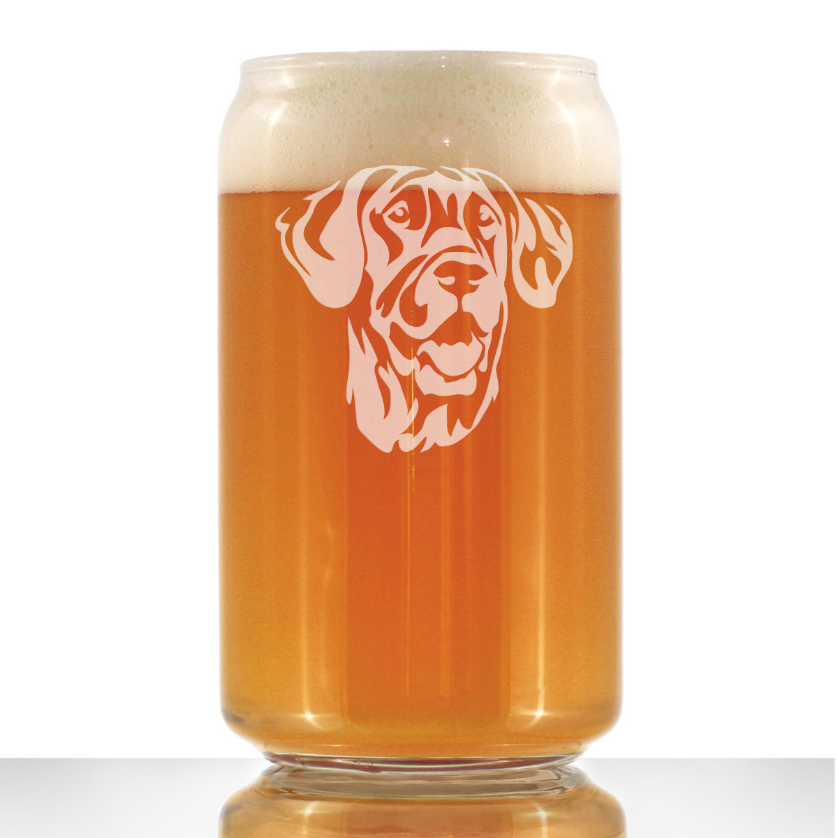 Great Dane Face Beer Can Pint Glass - Unique Dog Themed Decor and Gifts for Moms & Dads of Great Danes - 16 Oz