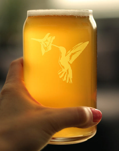 Hummingbird - Beer Can Pint Glass - Bird Themed Gifts and Decor for Men & Women - 16 Oz Glasses