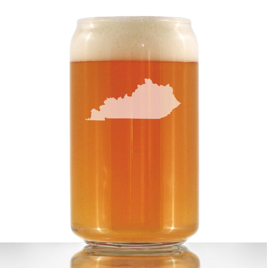 Kentucky State Outline Beer Can Pint Glass - State Themed Drinking Decor and Gifts for Kentuckian Women & Men - 16 Oz Glasses