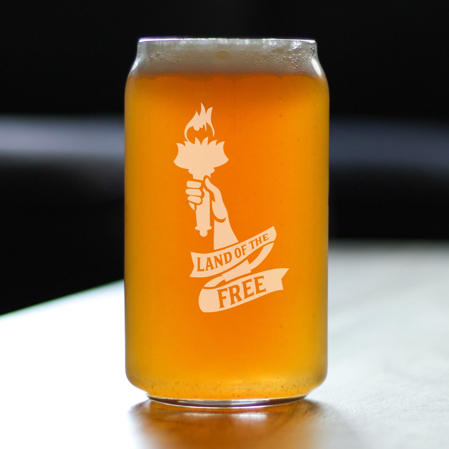Land of the Free - 16 Ounce Beer Can Pint Glass