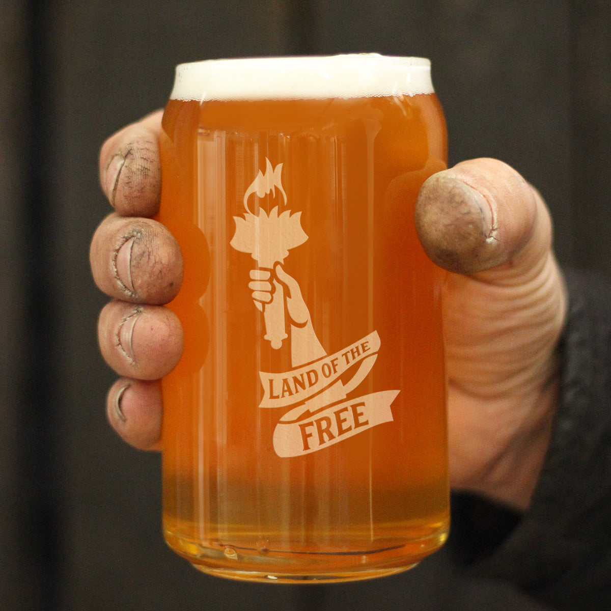 Land of the Free - 16 Ounce Beer Can Pint Glass