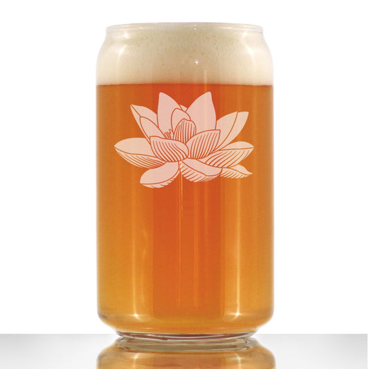 Lotus Flower - 16 Ounce Beer Can Pint Glass