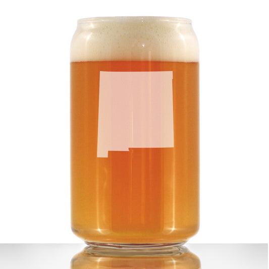 New Mexico State Outline Beer Can Pint Glass - State Themed Drinking Decor and Gifts for New Mexican Women & Men - 16 Oz Glasses