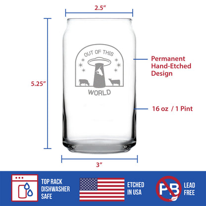 Out of This World - 16 Ounce Beer Can Pint Glass