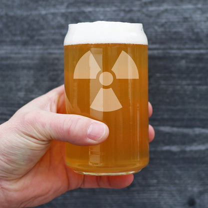Radiation Symbol Beer Can Shaped Pint Glass - Unique Engraved Gifts for Medical Professionals, Nurses & Radiologists