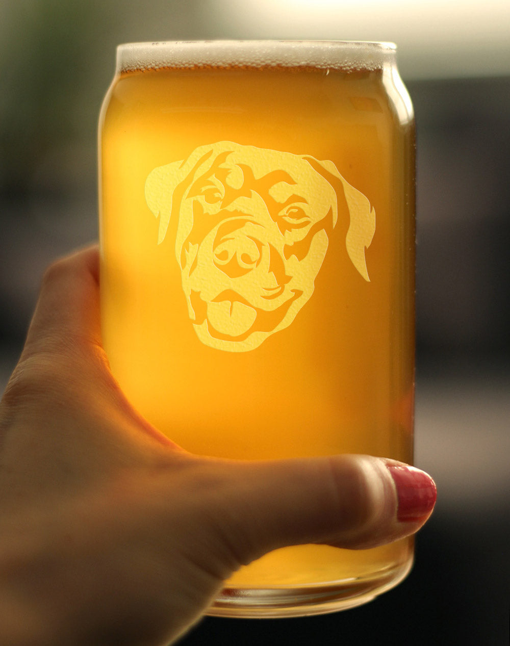Happy Rottweiler - Beer Can Pint Glass - Fun Unique Rottweiler Themed Dog Gifts and Party Decor for Women and Men - 16 oz