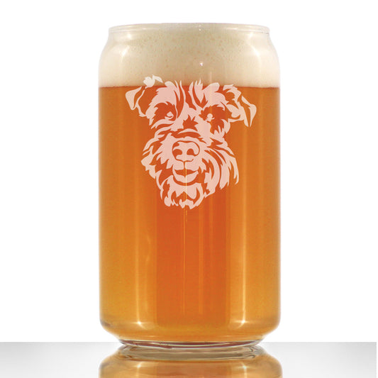 Schnauzer Face Beer Can Pint Glass - Unique Dog Themed Decor and Gifts for Moms & Dads of Schnauzers - 16 Oz