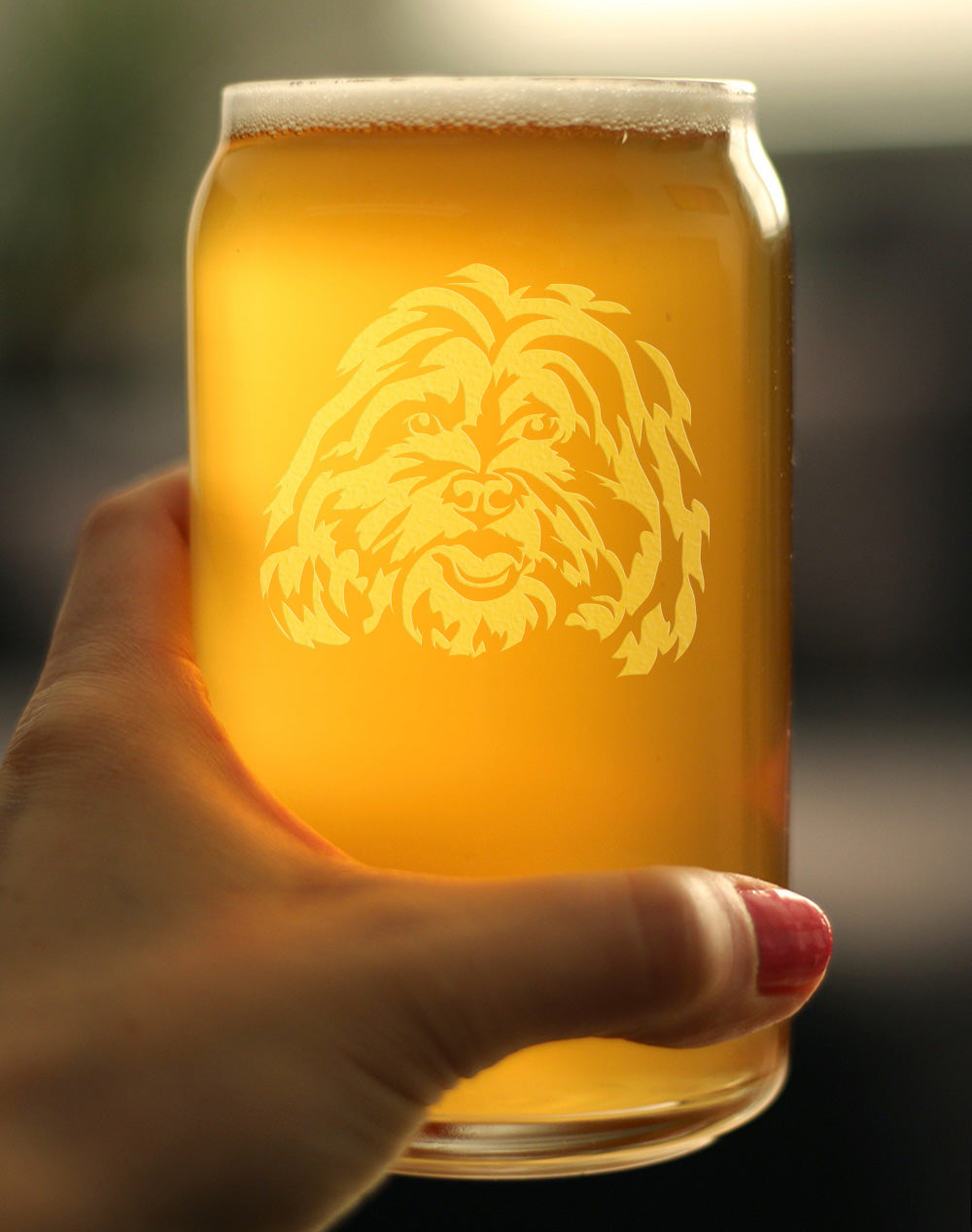 Shih Tzu Face Beer Can Pint Glass - Unique Dog Themed Decor and Gifts for Moms & Dads of Shih Tzus - 16 Oz