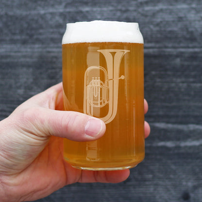 Tuba Beer Can Pint Glass - Fun Tuba Gifts for Tuba Players in Band and Orchestra - 16 Oz Glasses