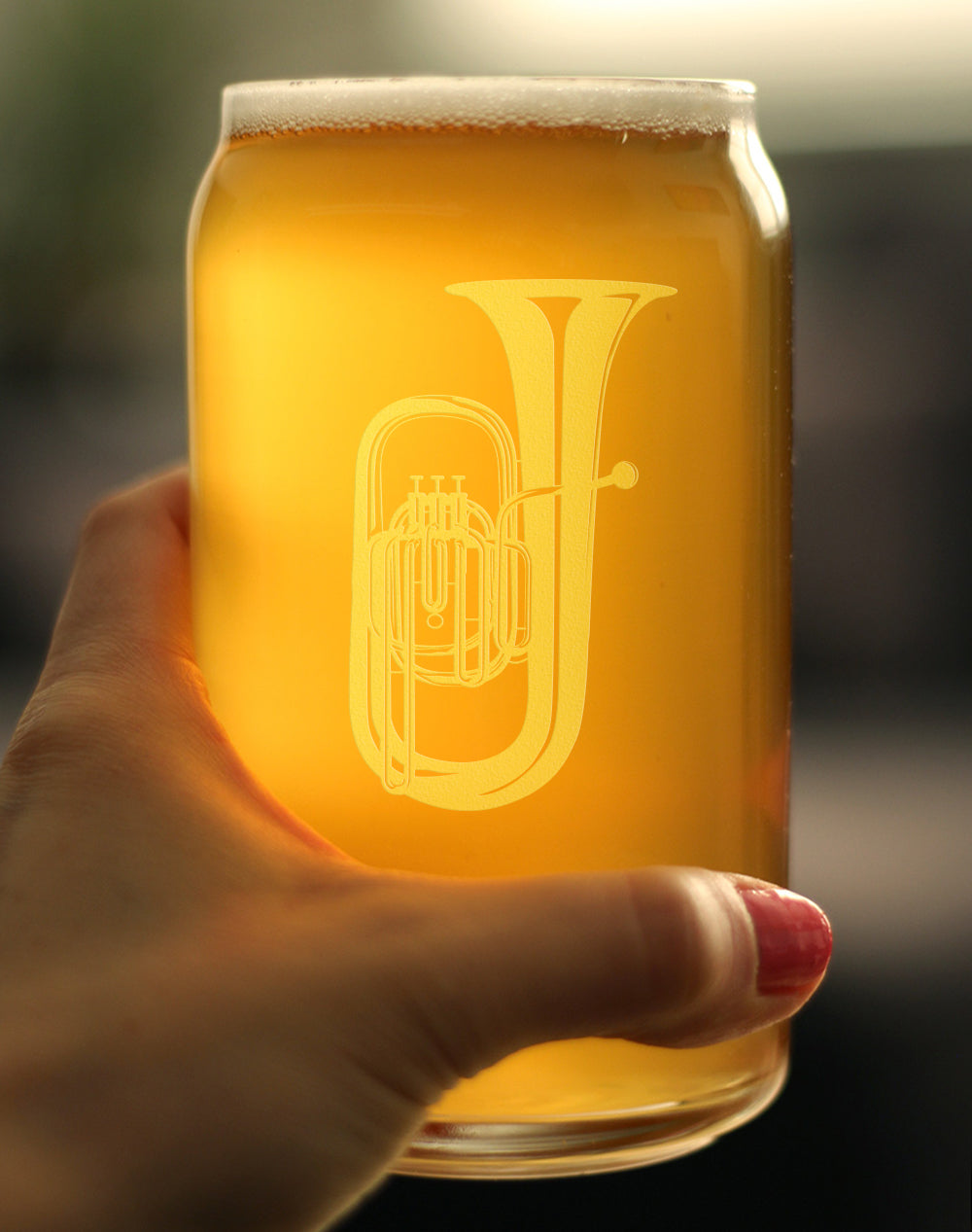 Tuba Beer Can Pint Glass - Fun Tuba Gifts for Tuba Players in Band and Orchestra - 16 Oz Glasses