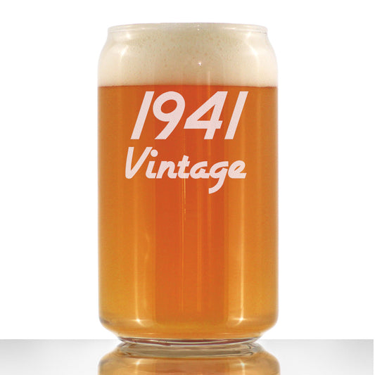 Vintage 1941 - Beer Can Pint Glass - 84th Birthday Gifts for Men or Women Turning 84 - Fun Bday Party Decor - 16 oz