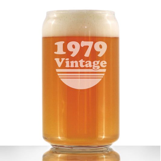 Vintage 1979 - Beer Can Pint Glass - 46th Birthday Gifts for Men or Women Turning 46 - Fun Bday Party Decor - 16 oz