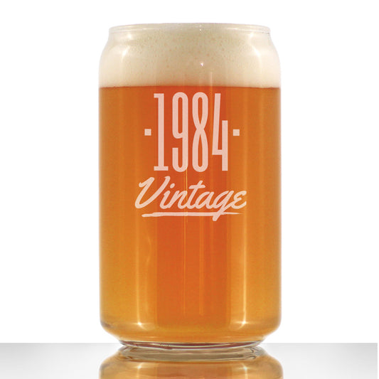 Vintage 1984 - Beer Can Pint Glass - 41st Birthday Gifts for Men or Women Turning 41 - Fun Bday Party Decor - 16 oz