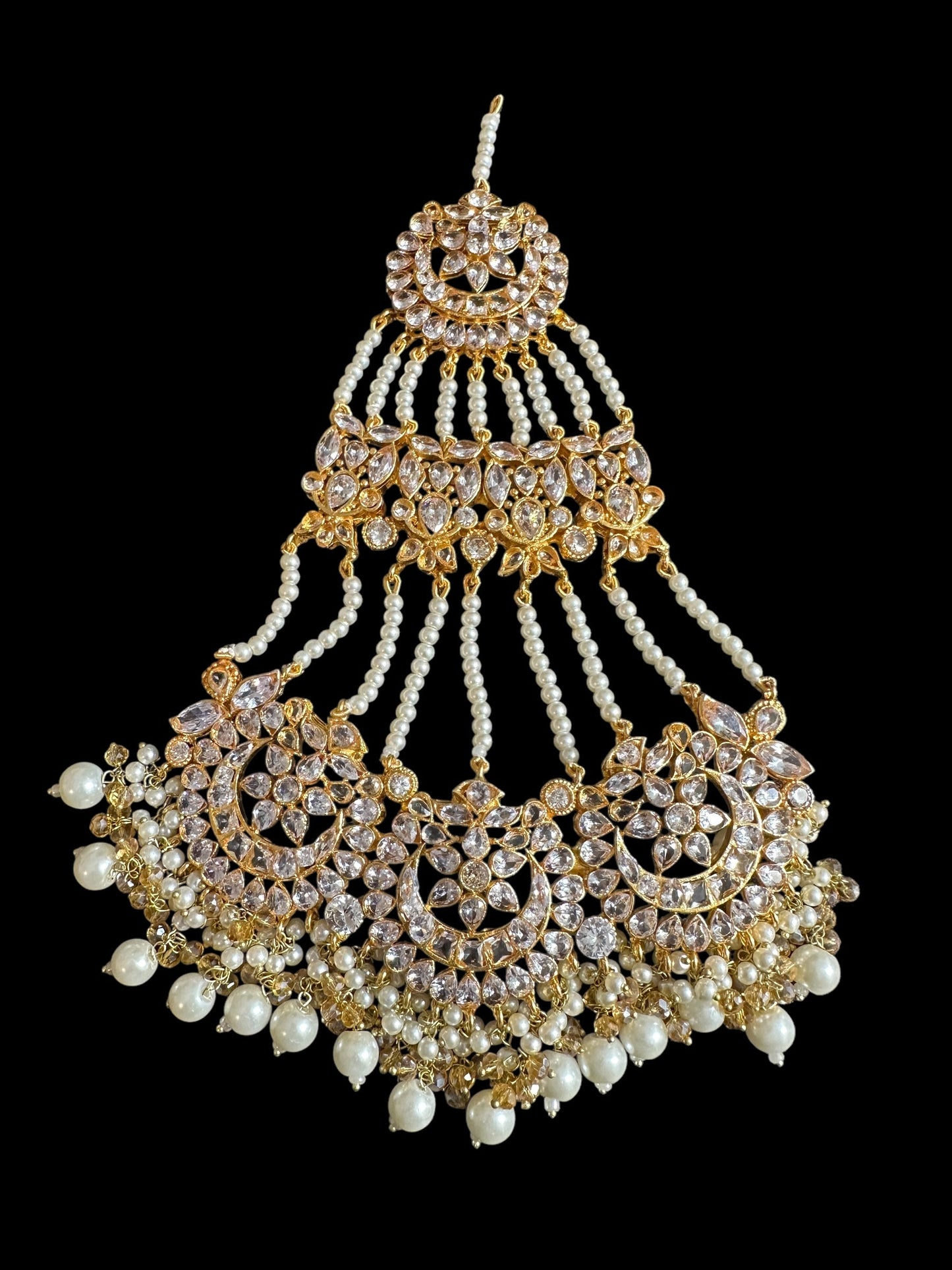 BR477 JIMENA bridal set in zircon and pearls ( SHIPS IN 4 WEEKS )