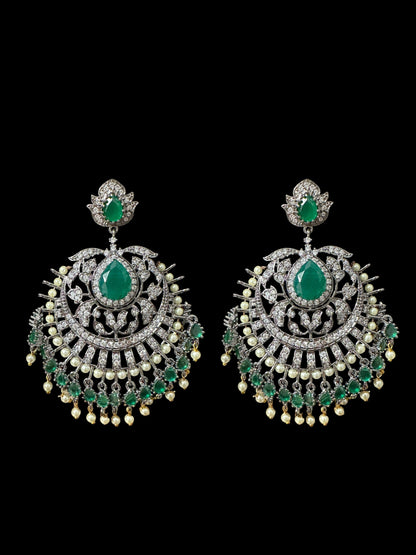ERTK201 Victorian earrings tika - green ( SHIPS IN 2 WEEKS  )