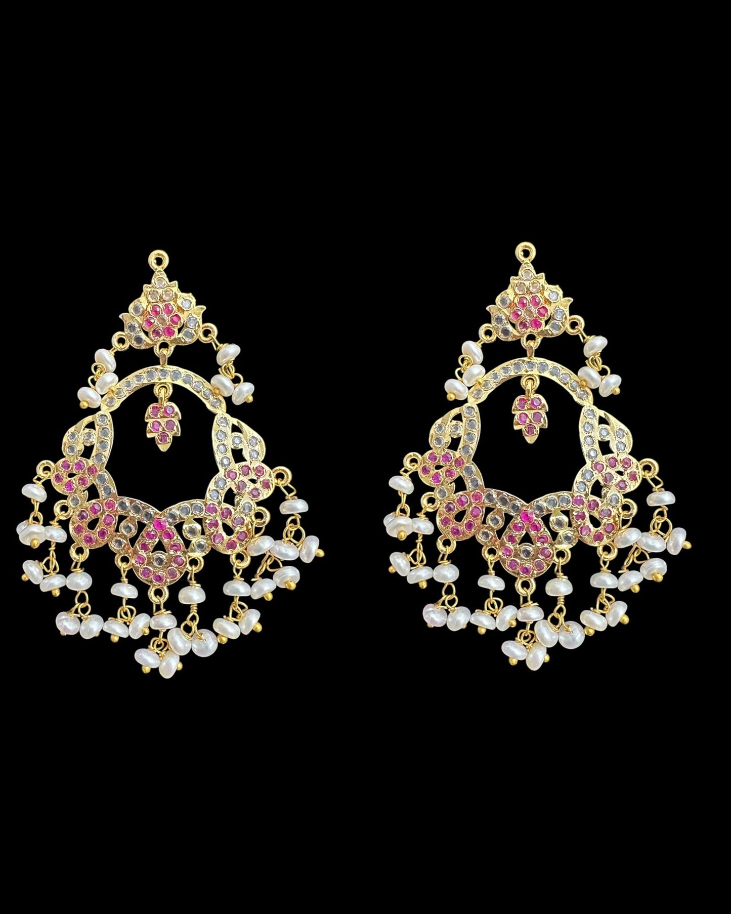 C542 Nishat fresh water pearl choker with earrings -RUBY  ( READY TO SHIP )