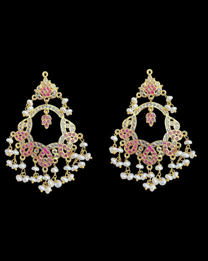 C542 Nishat fresh water pearl choker with earrings -RUBY  ( READY TO SHIP )