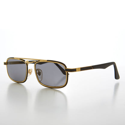 Gold Rectangular 80s Aviator Sunglasses - Beau
