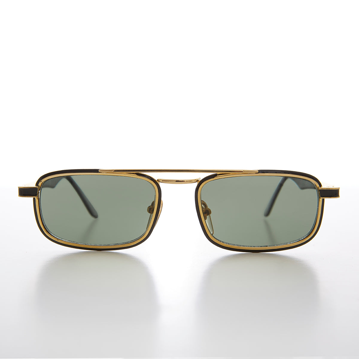 Gold Rectangular 80s Aviator Sunglasses - Beau