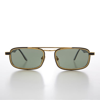 Gold Rectangular 80s Aviator Sunglasses - Beau