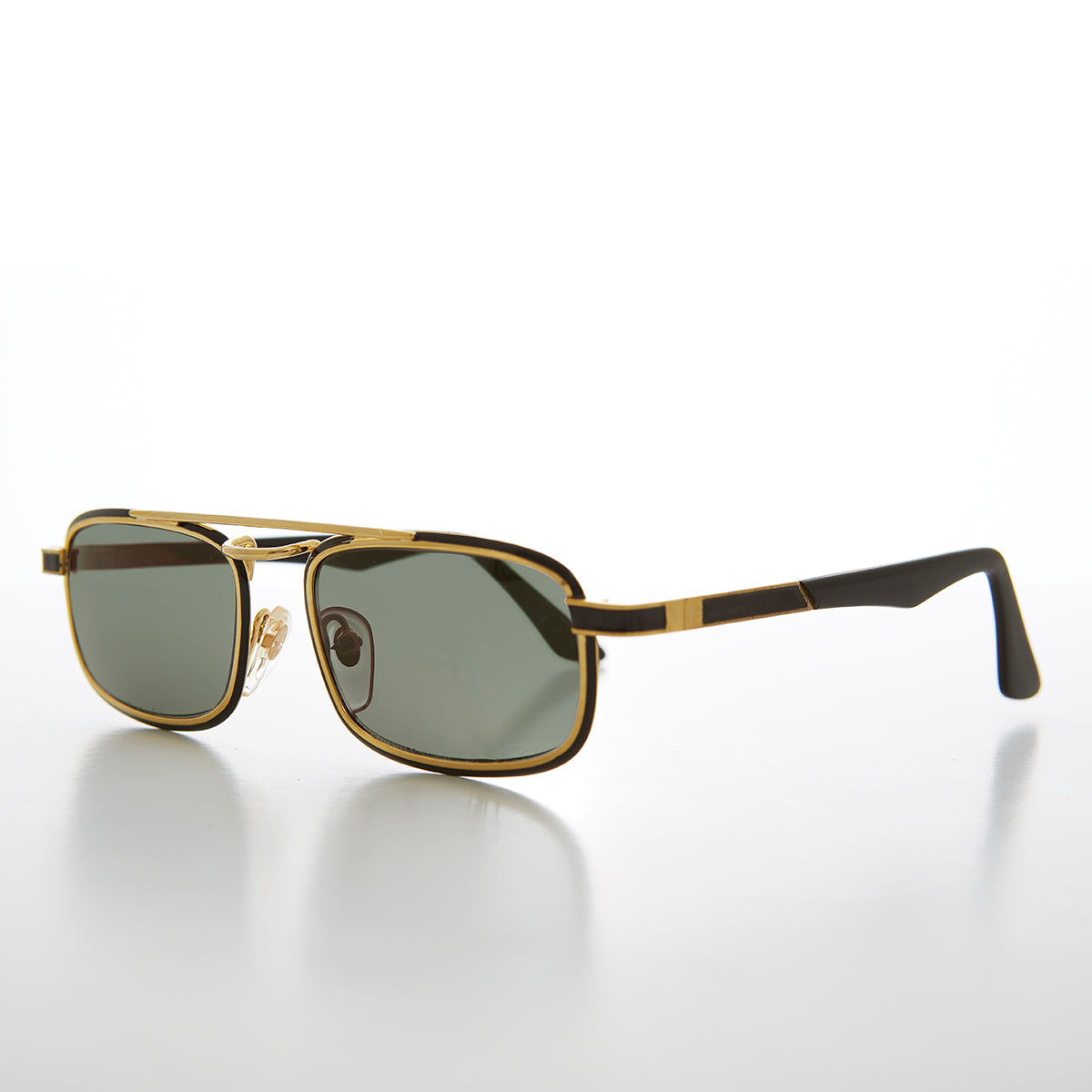 Gold Rectangular 80s Aviator Sunglasses - Beau
