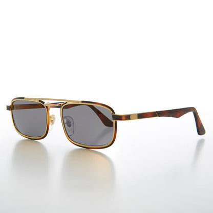 Gold Rectangular 80s Aviator Sunglass - Beau