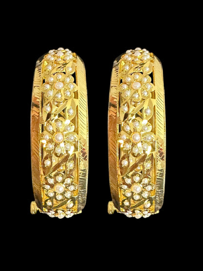 B319 Jadau  bangles ( pearl   ) ( READY TO SHIP)