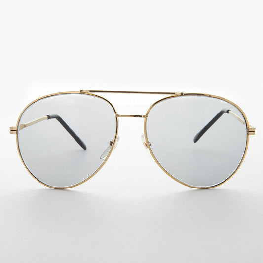 Round Aviator Sunglass with Transition Corning Glass Lens - Bermuda