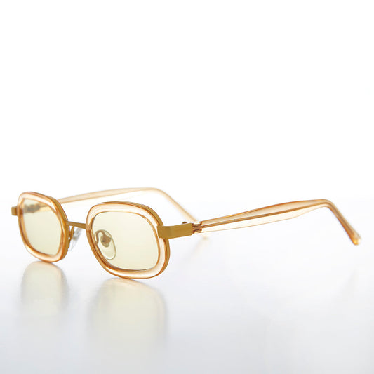 Translucent Colored Small Vintage Sunglass - Berry