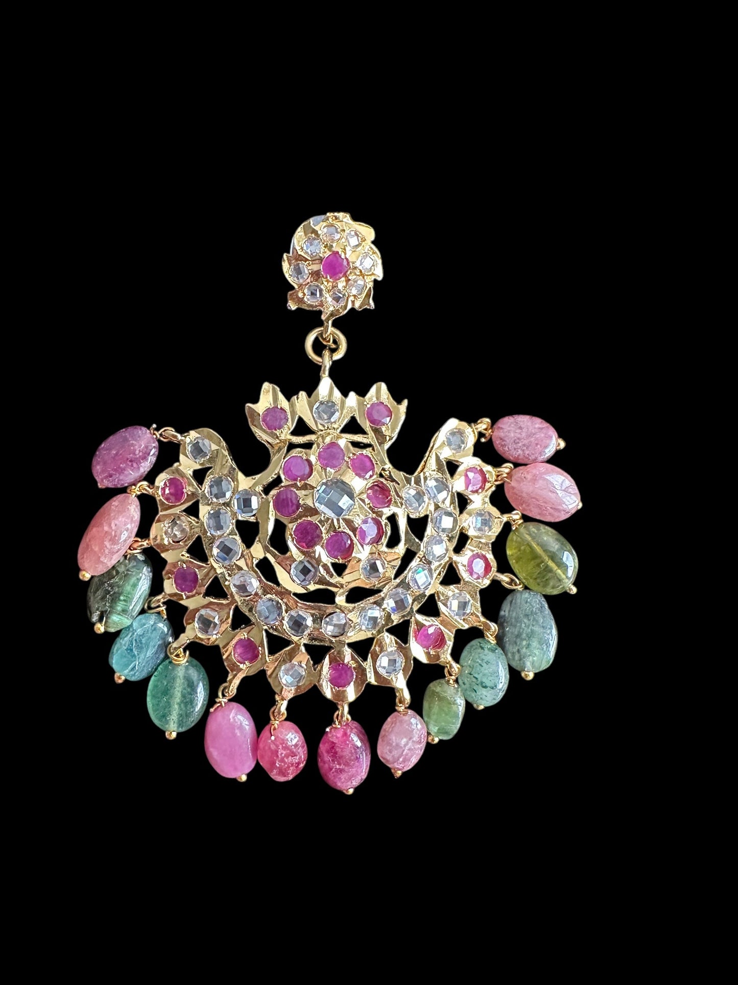 Naira earrings in rubies (READY TO SHIP )