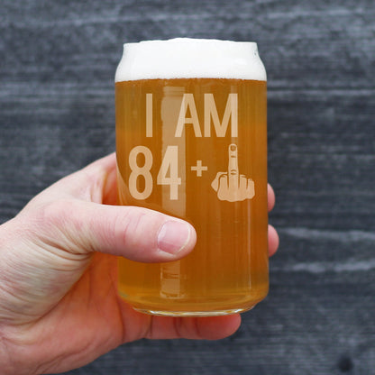 84 + 1 Middle Finger - 16 Ounce Beer Can Pint Glass