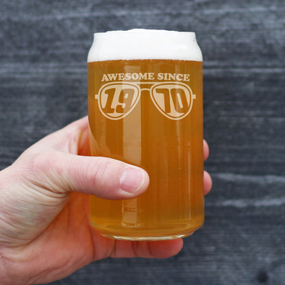 Awesome Since 1970 Engraved Beer Can Glass Gifts 55th Birthday Gift Ideas Beer Can Shaped Pint Glass - 16oz