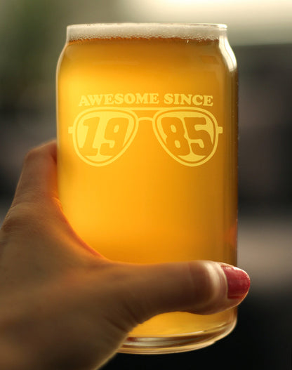 Awesome Since 1985 Engraved Beer Can Glass Gifts 40th Birthday Gift Ideas Beer Can Shaped Pint Glass - 16oz