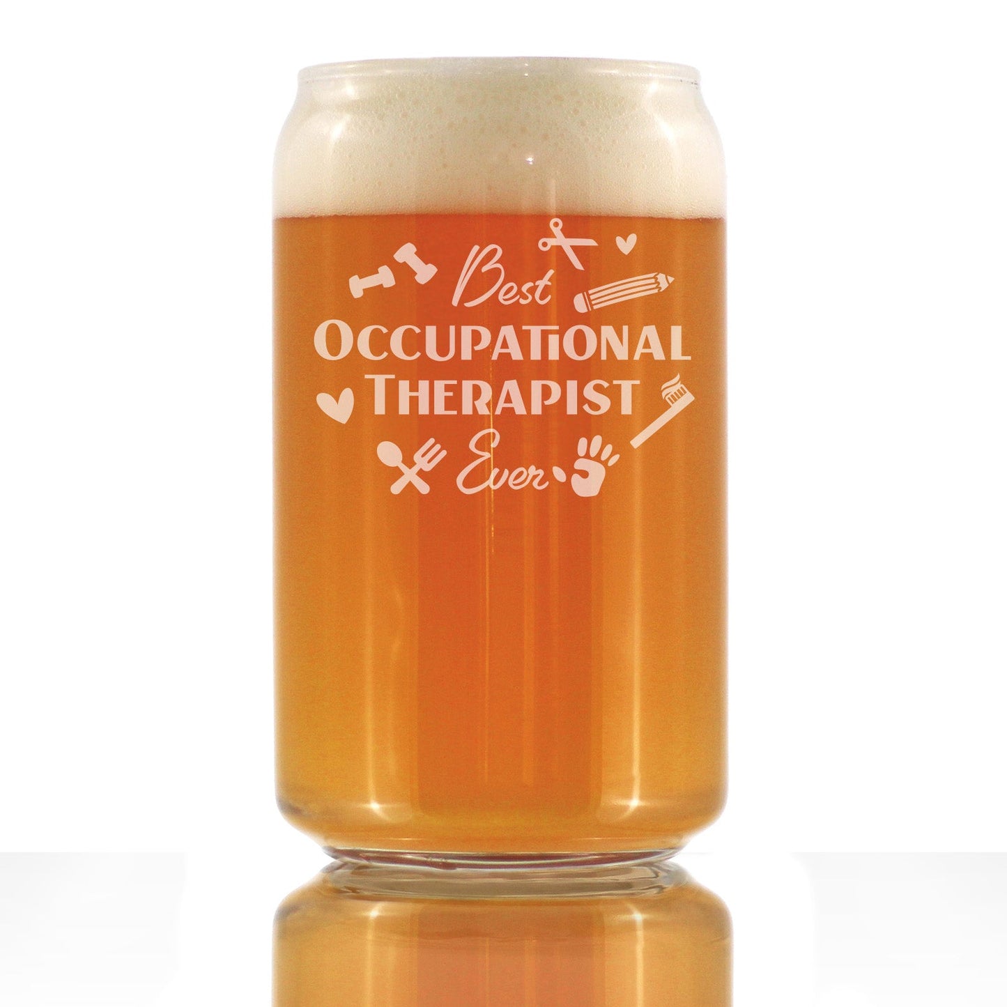 Best Occupational Therapist - Beer Can Pint Glass - Occupational Therapy Gifts - 16 oz Glasses
