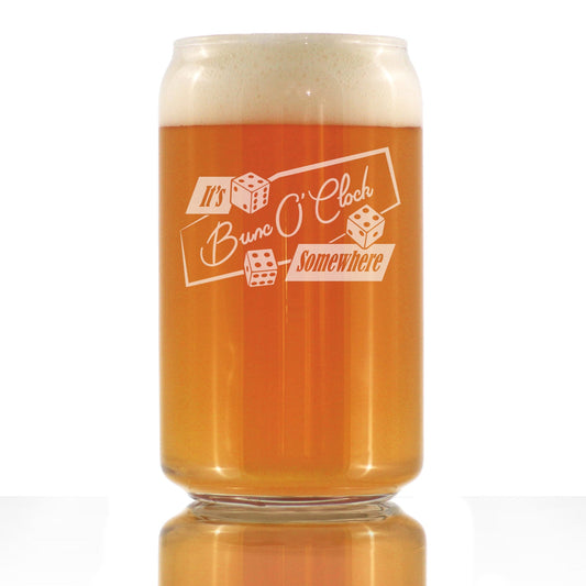 BuncO 'Clock Somewhere Beer Can Pint Glass - Bunco Decor and Bunco Gifts for Women - 16 Oz Glasses