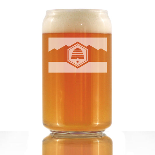 Utah Flag Beer Can Pint Glass - State Themed Drinking Decor and Gifts for Utahn Women & Men - 16 Oz Glasses (Copy)
