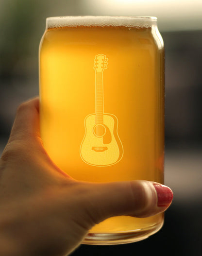 Acoustic Guitar - Beer Can Pint Glass - Fun Musician Gifts and Musical Accessories for Women and Men - 16 Oz Glasses