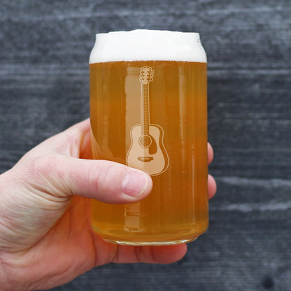 Acoustic Guitar - Beer Can Pint Glass - Fun Musician Gifts and Musical Accessories for Women and Men - 16 Oz Glasses