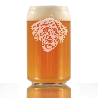 Labradoodle Face - Beer Can Pint Glass - Labradoodle Gifts for Dog Lovers Women & Men - 16 oz Glasses