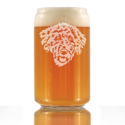 Labradoodle Face - Beer Can Pint Glass - Labradoodle Gifts for Dog Lovers Women & Men - 16 oz Glasses
