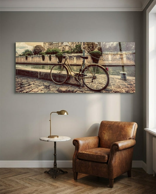 Bicycle Glass Wall Art (36"x14")