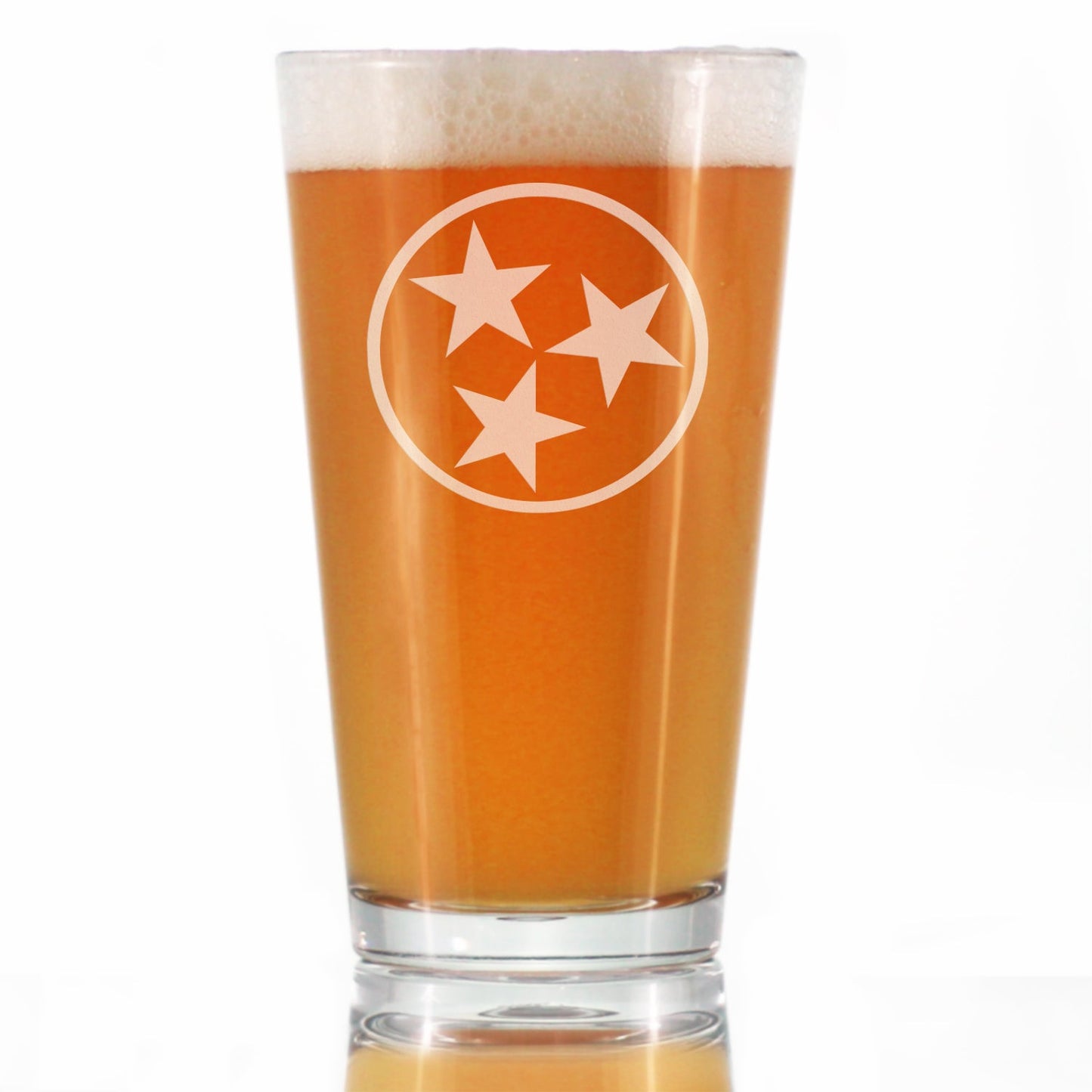 Tennessee Flag Pint Glass for Beer - State Themed Drinking Decor and Gifts for Tennessean Women & Men - 16 Oz Glasses