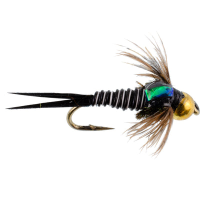 3 Pack Bead Head Zebra Copper John Nymph Fly Fishing Flies - Hook Size 16