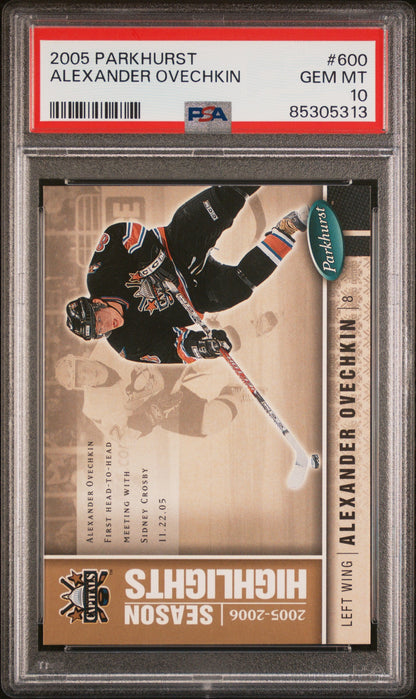 Graded 2005 Upper Deck Parkhurst Alex Ovechkin #600 Rookie RC Hockey Card PSA 10 Gem Mint