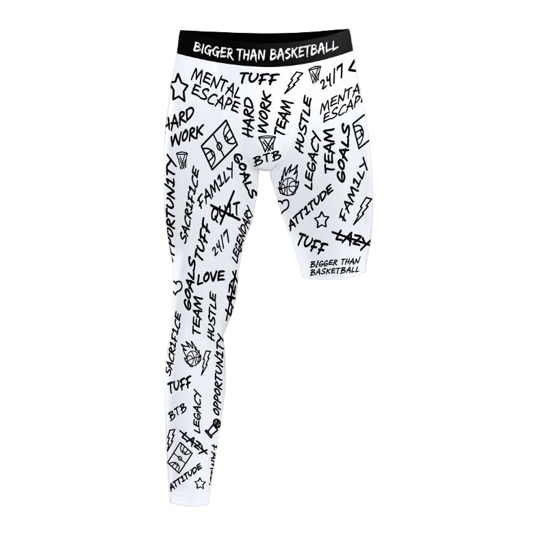 Emotions - Single-Leg Performance Tights - Right - White