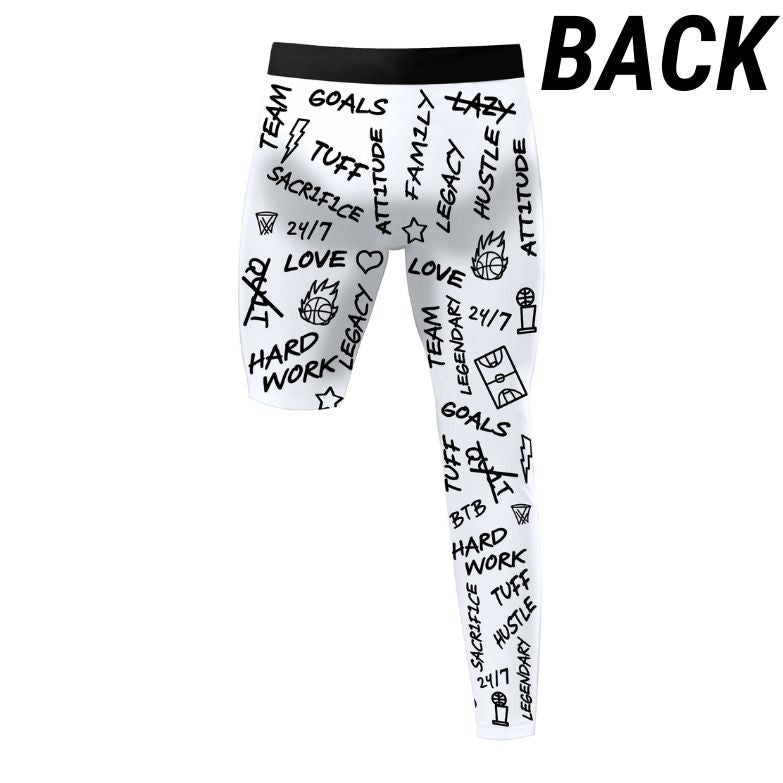 Emotions - Single-Leg Performance Tights - Right - White