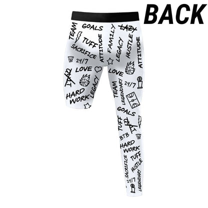 Emotions - Single-Leg Performance Tights - Right - White