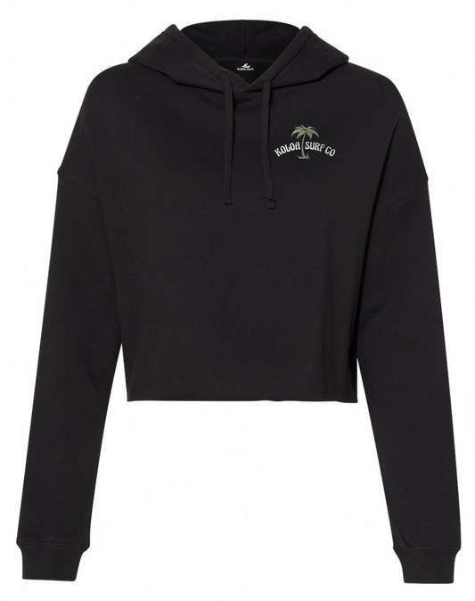 Koloa Serene Palm Cropped Hooded Sweatshirt