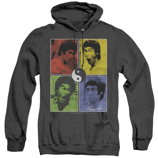 Bruce Lee Enter Color Block Heather Mens Hoodie Black Officially Licensed